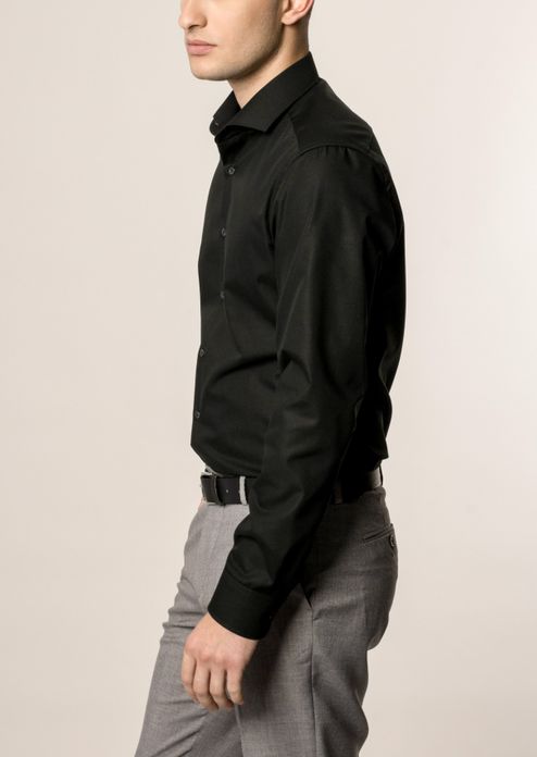 Eterna strijkvrij overhemd zwart Slim Fit