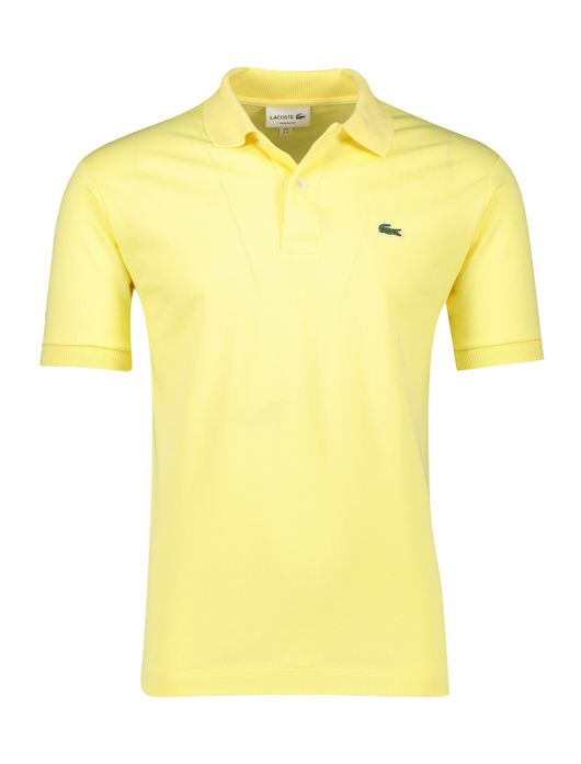 polo Lacoste geel effen katoen normale fit