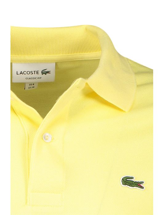 polo Lacoste geel effen katoen normale fit