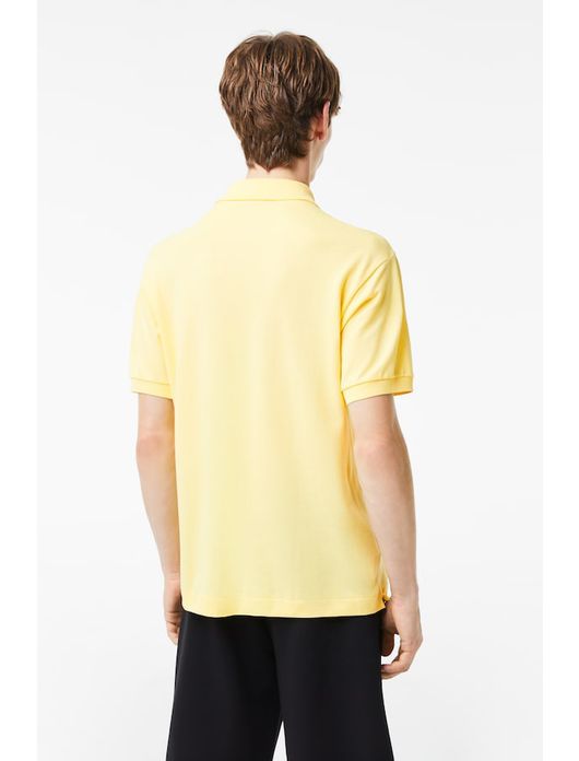 polo Lacoste geel effen katoen normale fit