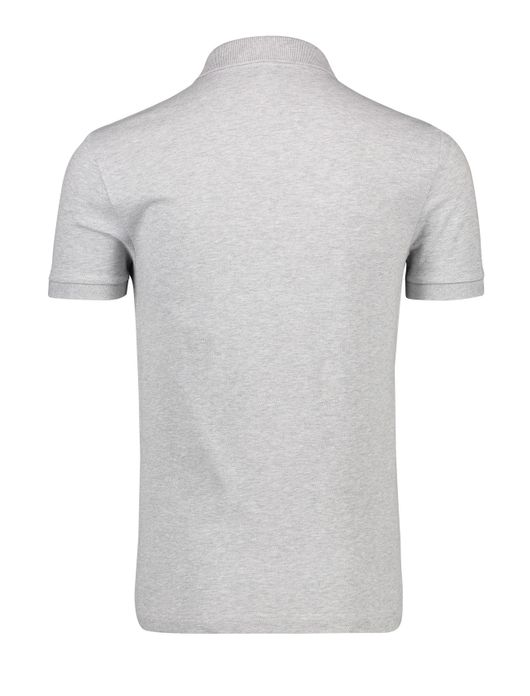 polo Lacoste grijs effen katoen slim fit