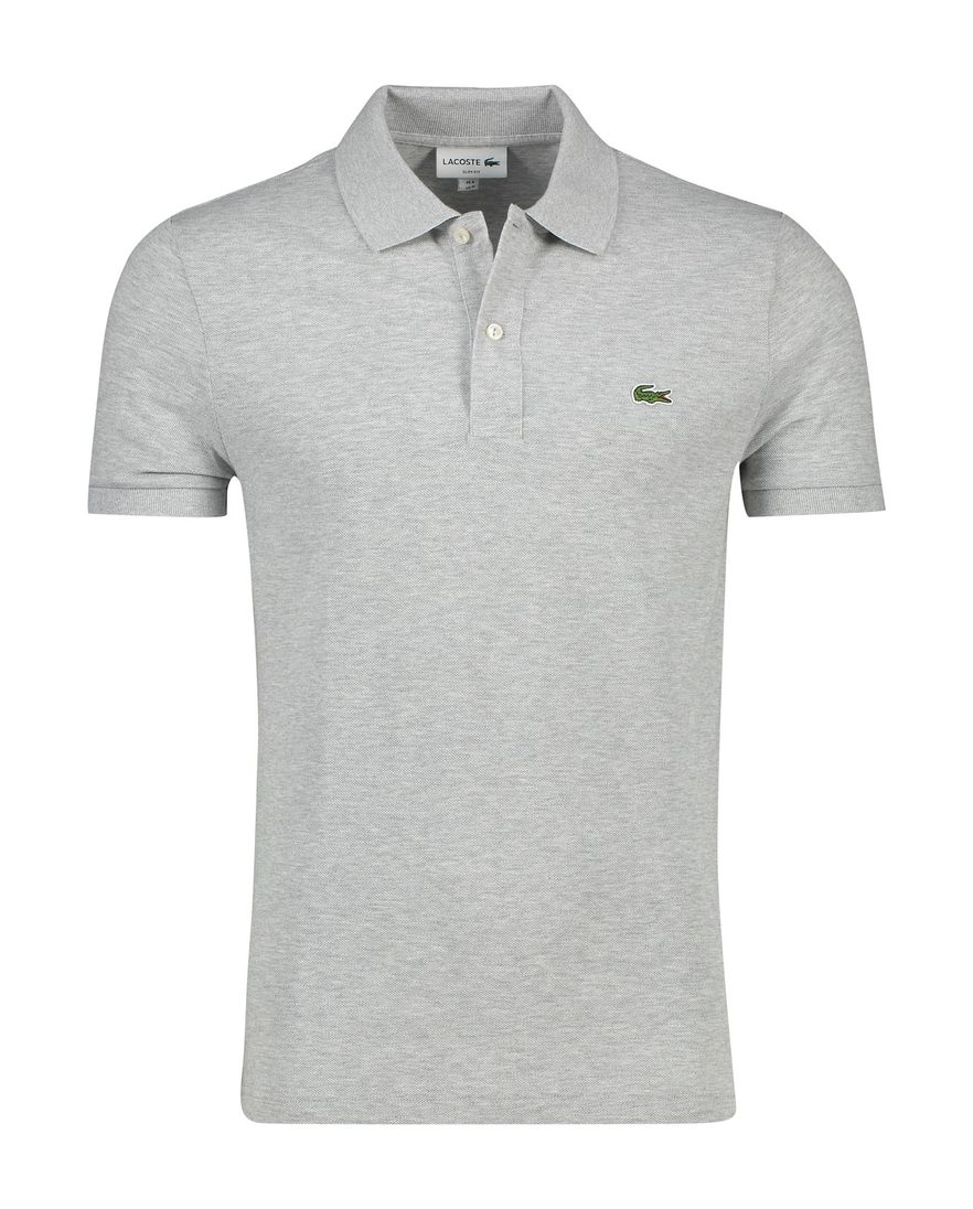 Lacoste polo slim fit grijs gemêleerd katoen
