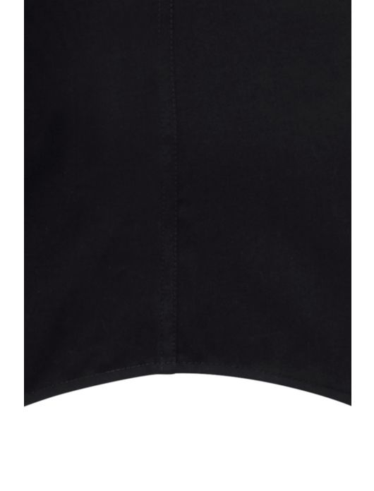 overhemd korte mouw Seidensticker zwart effen katoen normale fit