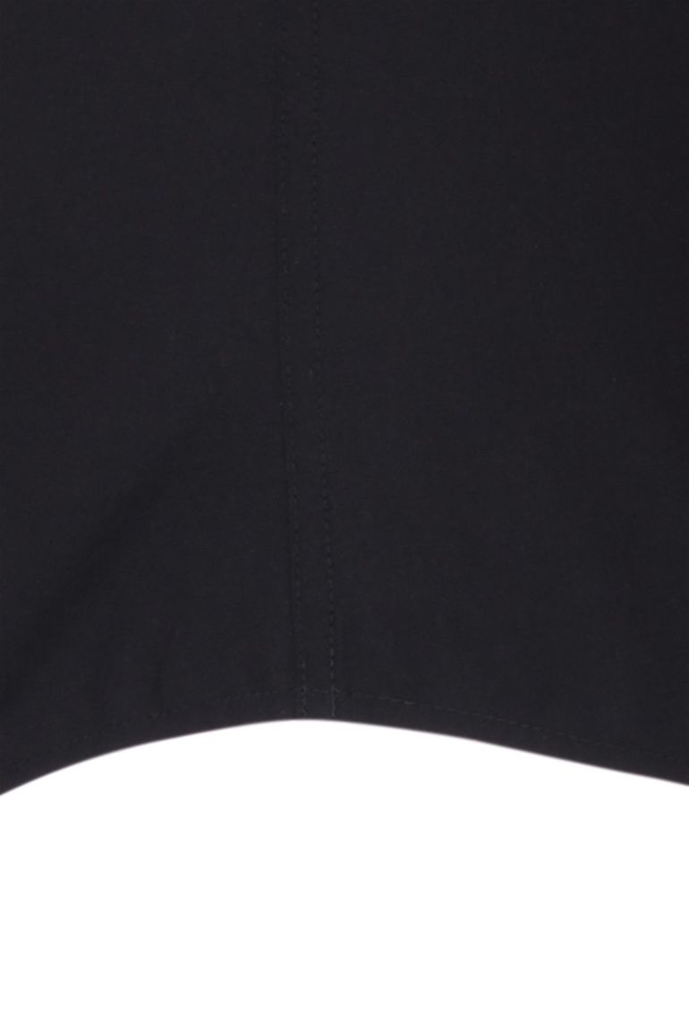 overhemd korte mouw Seidensticker zwart effen katoen slim fit