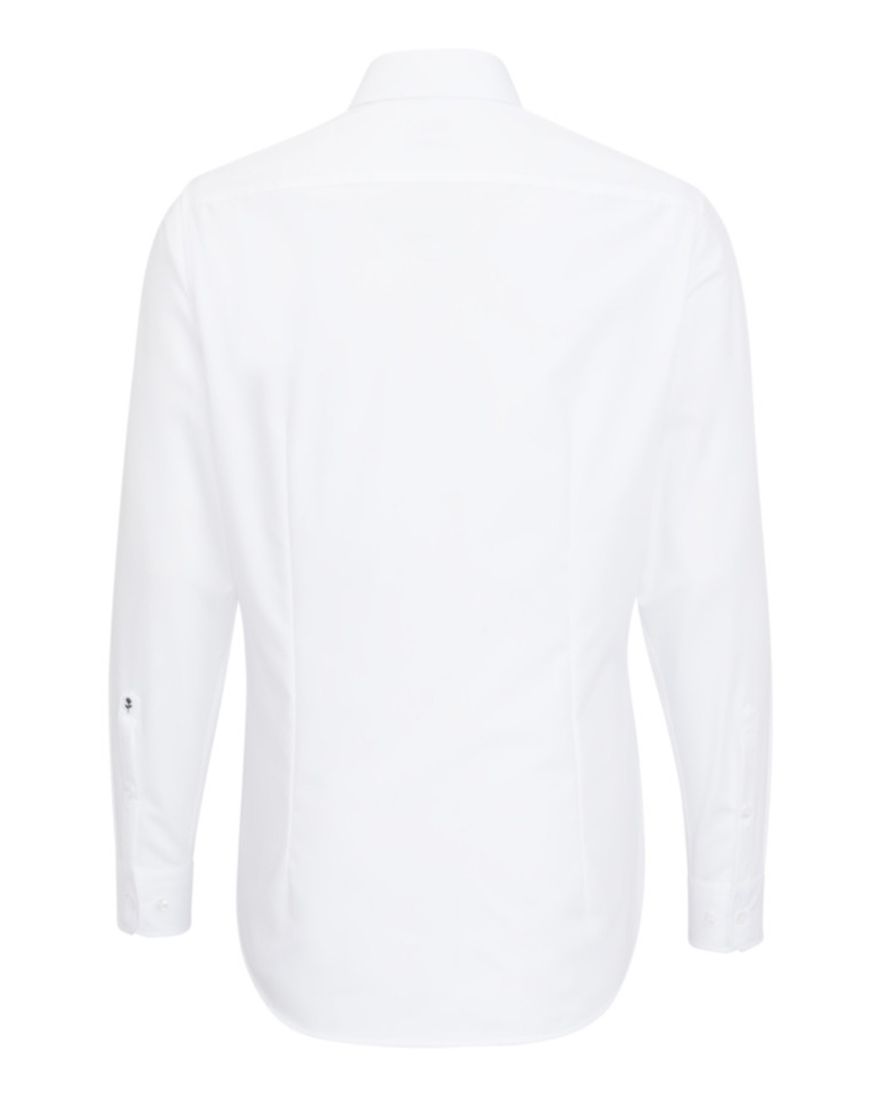 Seidensticker overhemd mouwlengte 7 Shaped wit effen katoen