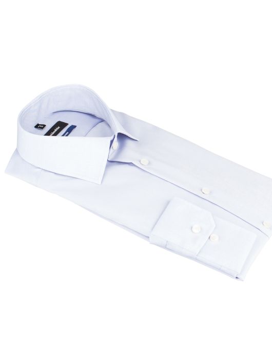 overhemd mouwlengte 7 Seidensticker lichtblauw effen katoen slim fit