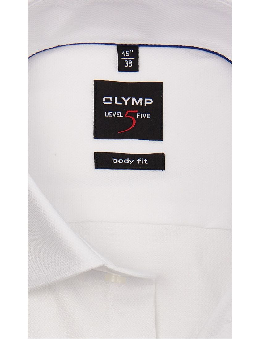OLYMP Level Five overhemd wit structuur