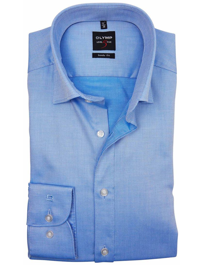 OLYMP overhemd lichtblauw motief