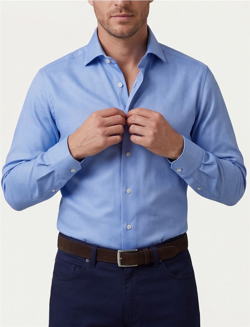 OLYMP overhemd lichtblauw motief