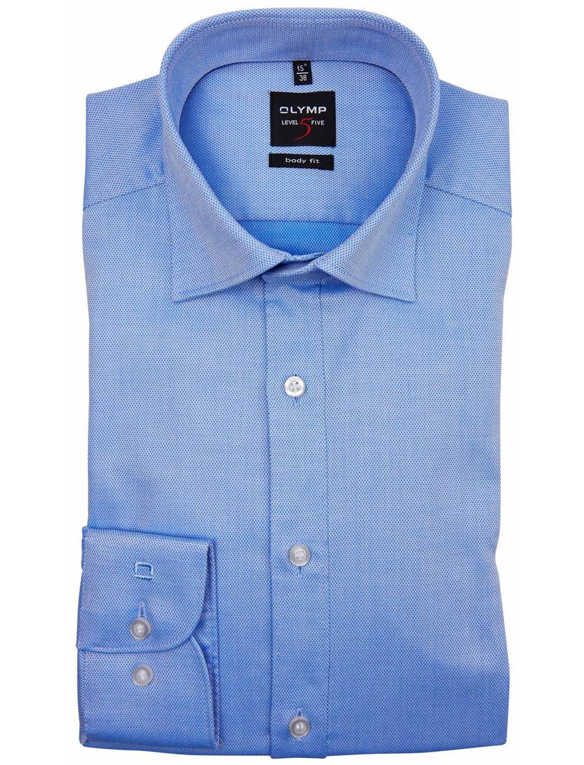 OLYMP overhemd lichtblauw motief
