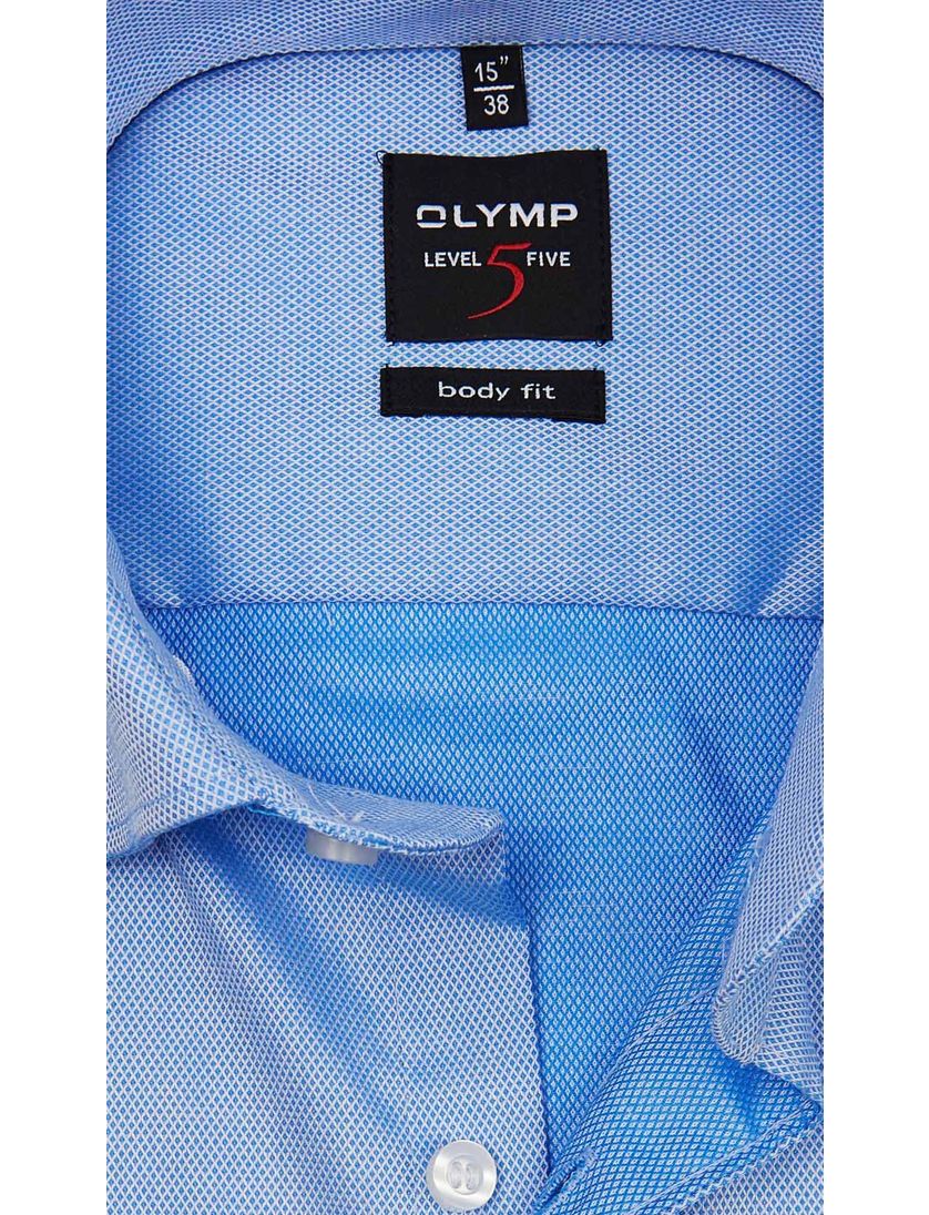 OLYMP overhemd lichtblauw motief