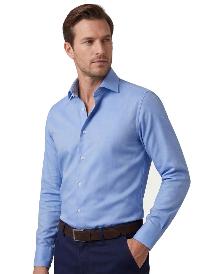 OLYMP overhemd lichtblauw motief