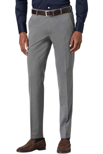 Meyer Meyer wollen pantalon Bonn grijs effen katoen