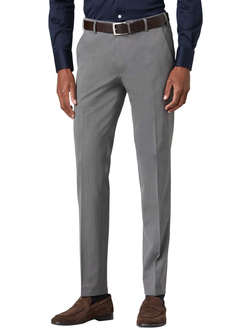 wollen Meyer pantalon Bonn grijs effen katoen