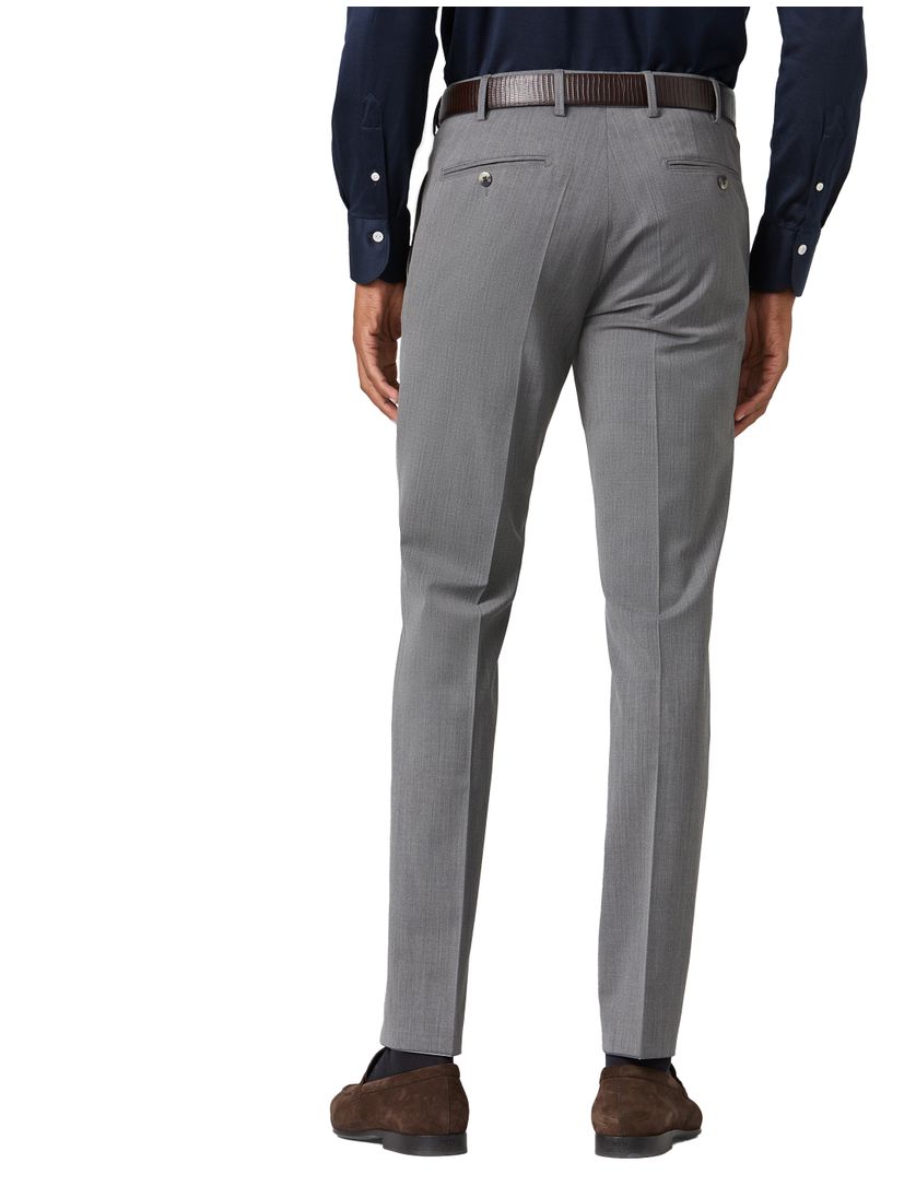 wollen Meyer pantalon Bonn grijs effen katoen