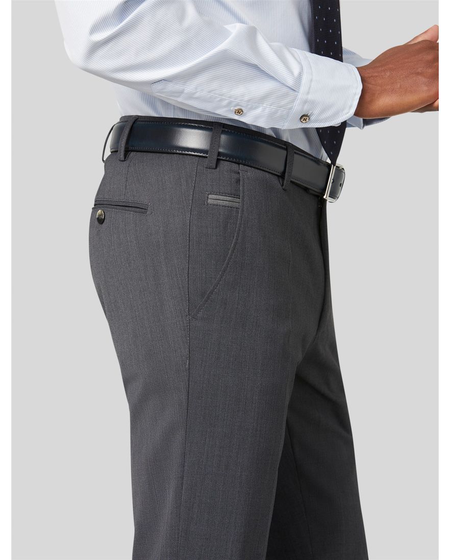 Meyer wollen pantalon Bonn grijs effen