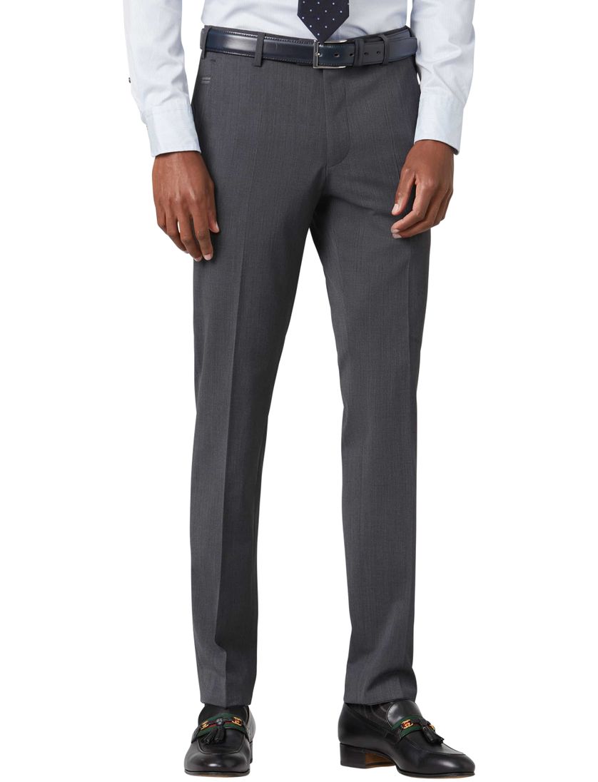 Meyer heren pantalon grijs effen wol Bonn