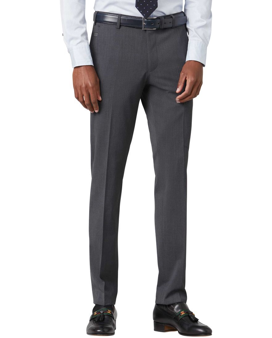 Meyer wollen pantalon Bonn grijs effen