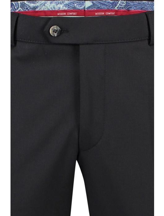 Meyer Bonn pantalon flatfront wol zwart