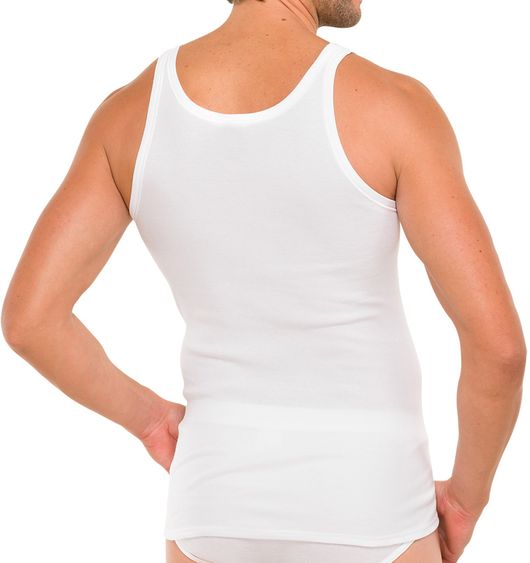 5=4 Schiesser Essentials Feinripp singlet wit 2-pack katoen