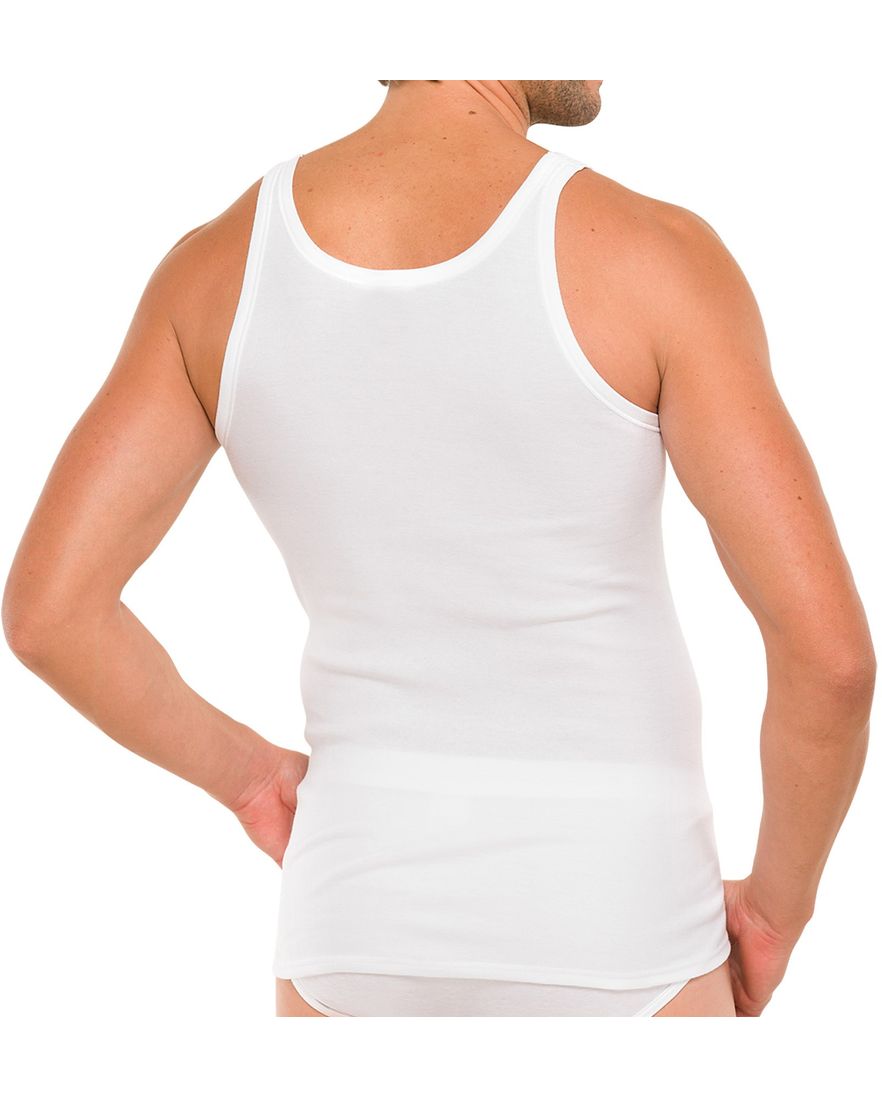 5=4 Schiesser Essentials Feinripp singlet wit 2-pack katoen