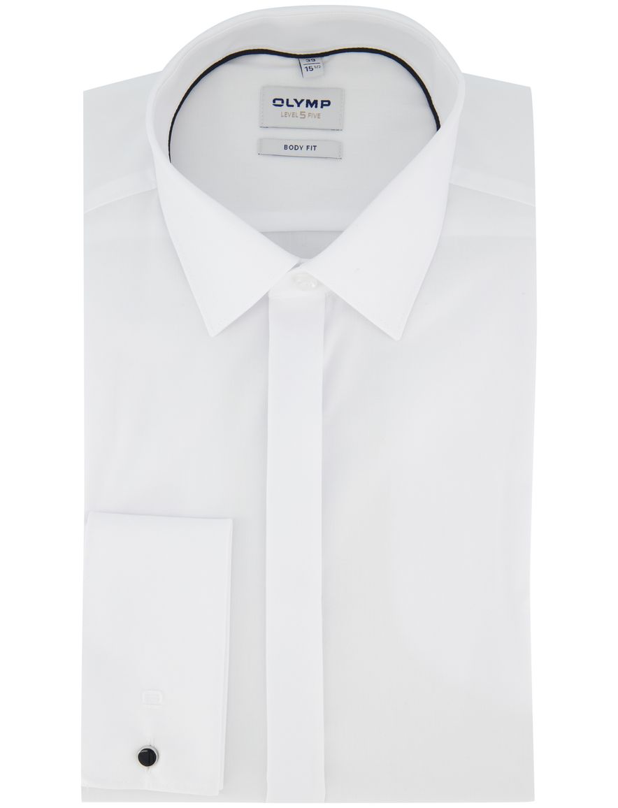 Olymp Body Fit overhemd dubble manchet wit