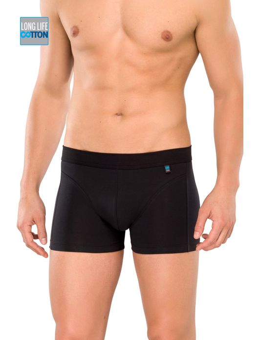 boxershort Schiesser Long Life Cotton effen zwart
