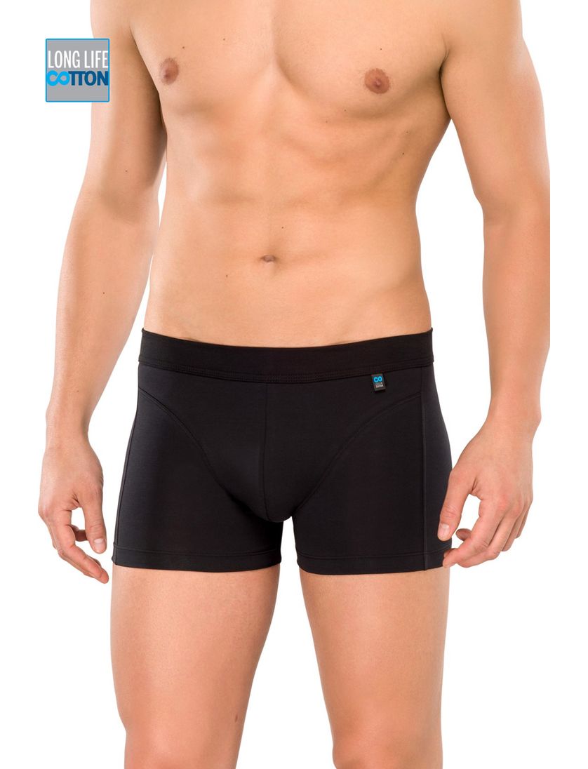Schiesser boxershort Long Life Cotton effen zwart