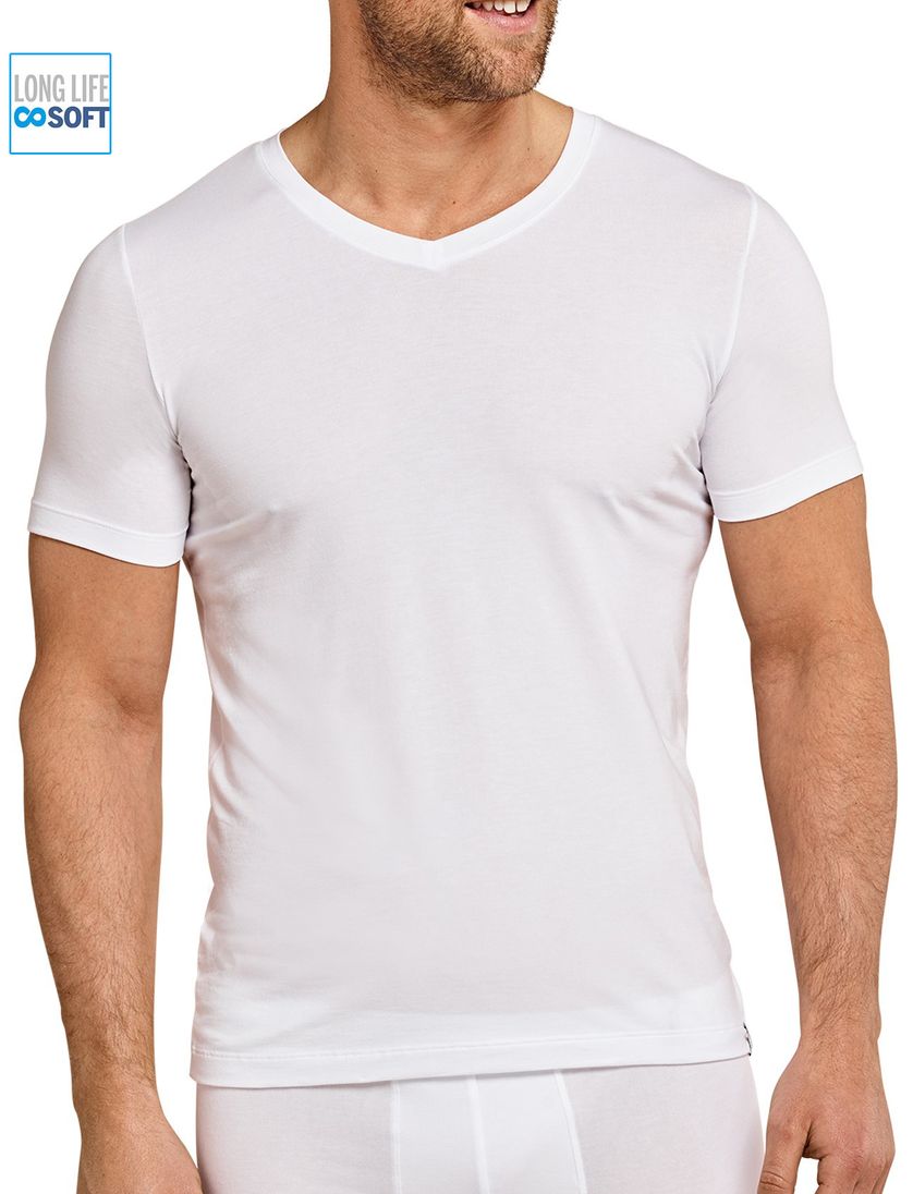 Schiesser t-shirt wit Long Life Soft