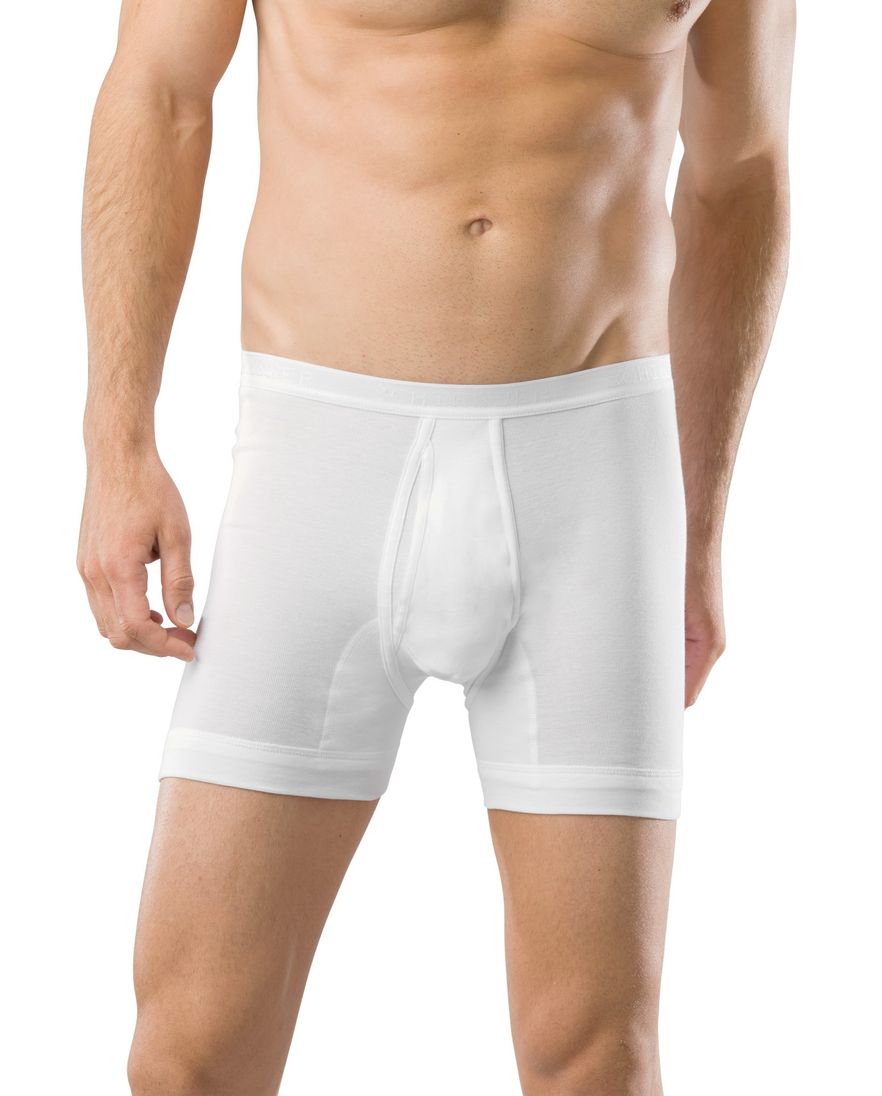 5=4 Schiesser boxershort Original Classics wit met gulp katoen