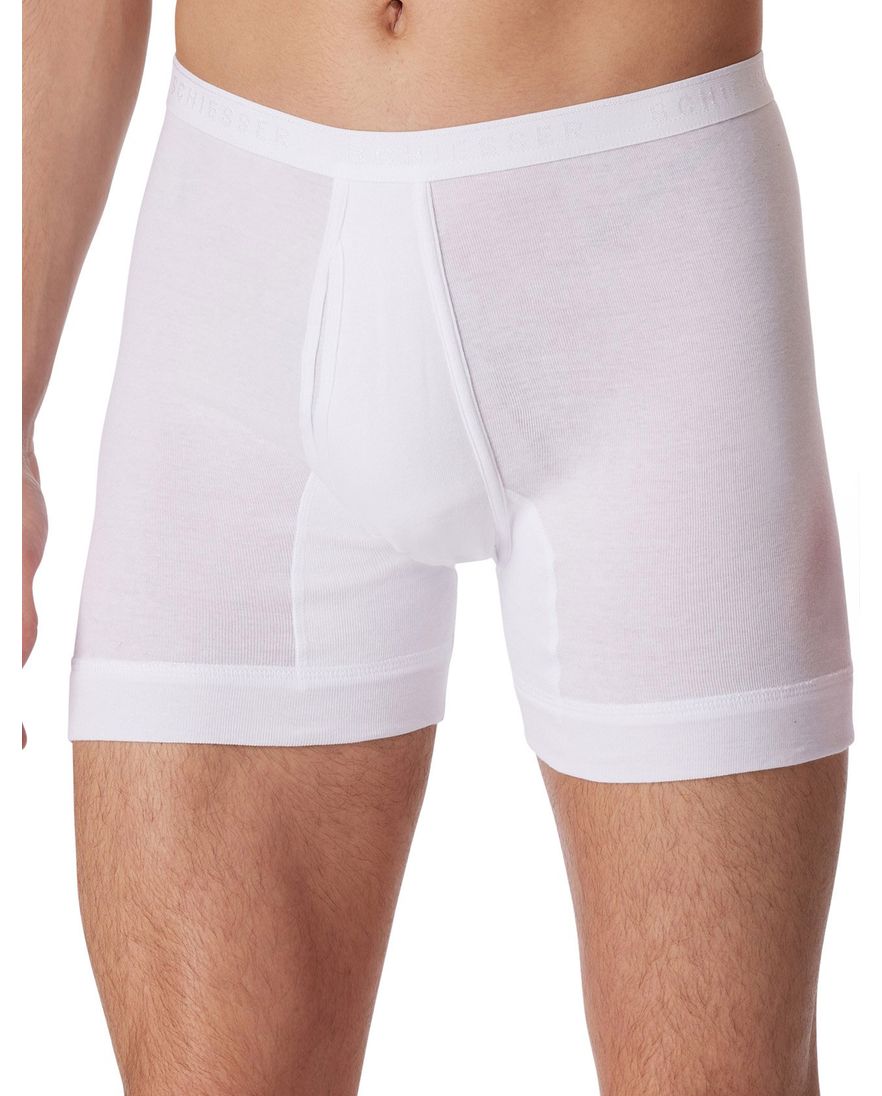 5=4 Schiesser boxershort Original Classics wit met gulp katoen