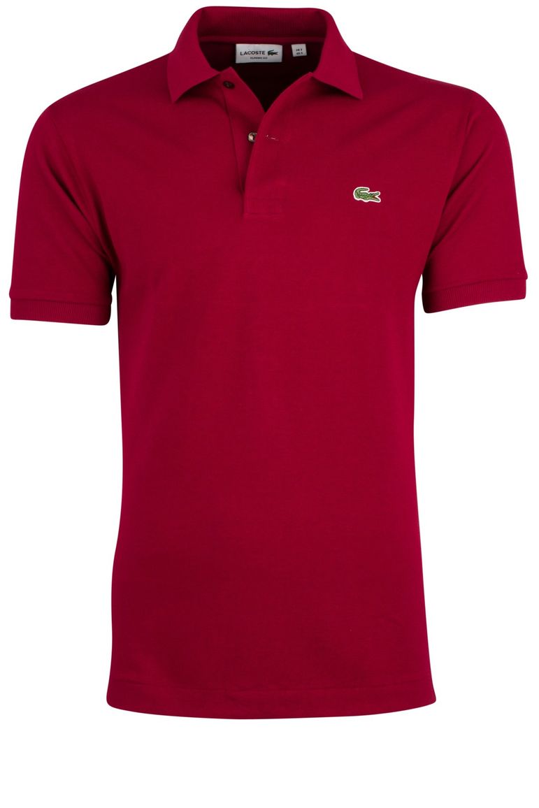 polo Lacoste rood effen katoen wijde fit