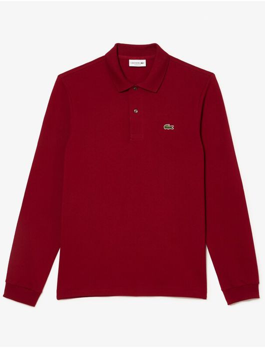 polo Lacoste rood effen katoen wijde fit