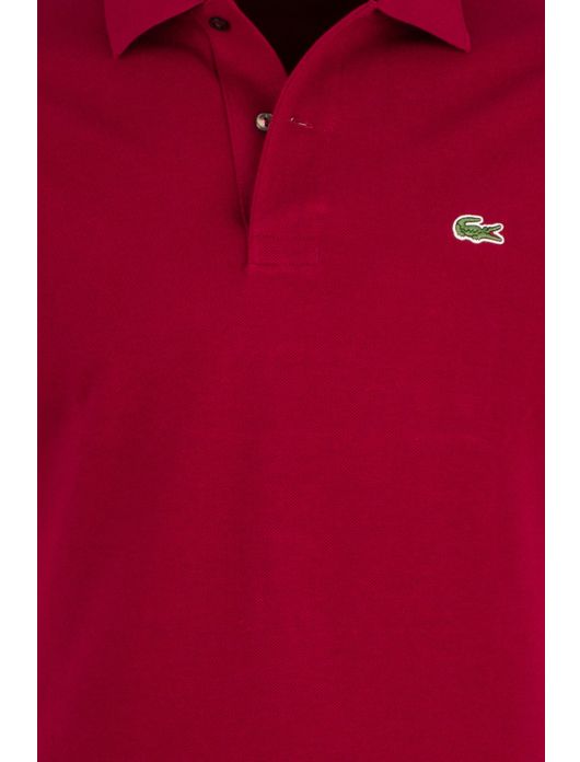 polo Lacoste rood effen katoen wijde fit