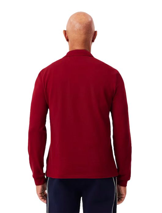 polo Lacoste rood effen katoen wijde fit