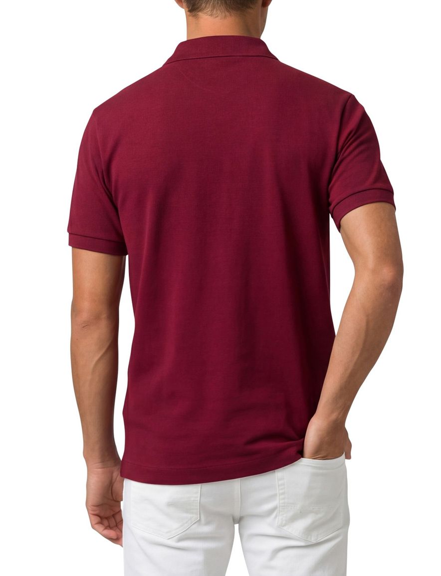 polo Lacoste rood effen katoen wijde fit