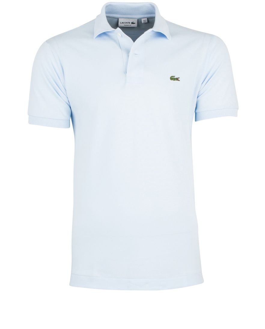 Lacoste polo wijde fit lichtblauw effen katoen