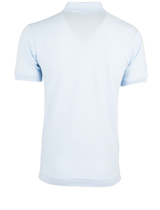 polo Lacoste lichtblauw effen katoen wijde fit