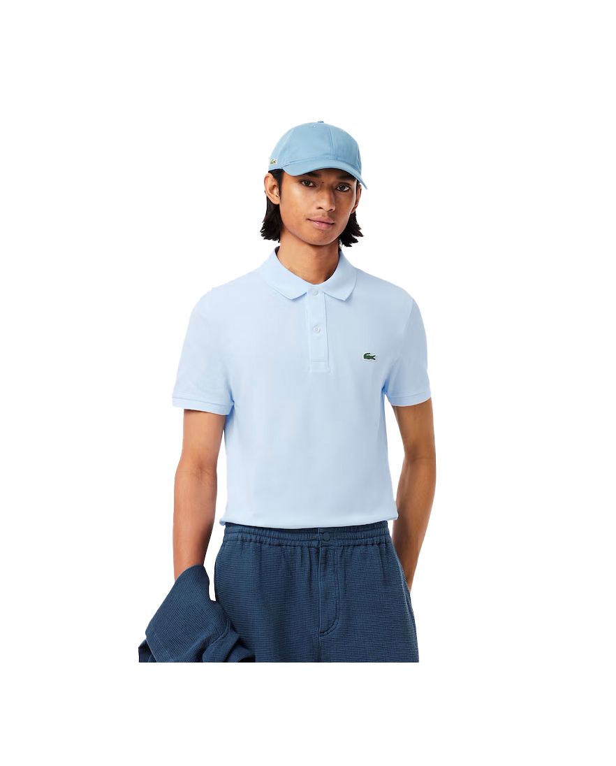 Lacoste polo wijde fit lichtblauw effen katoen