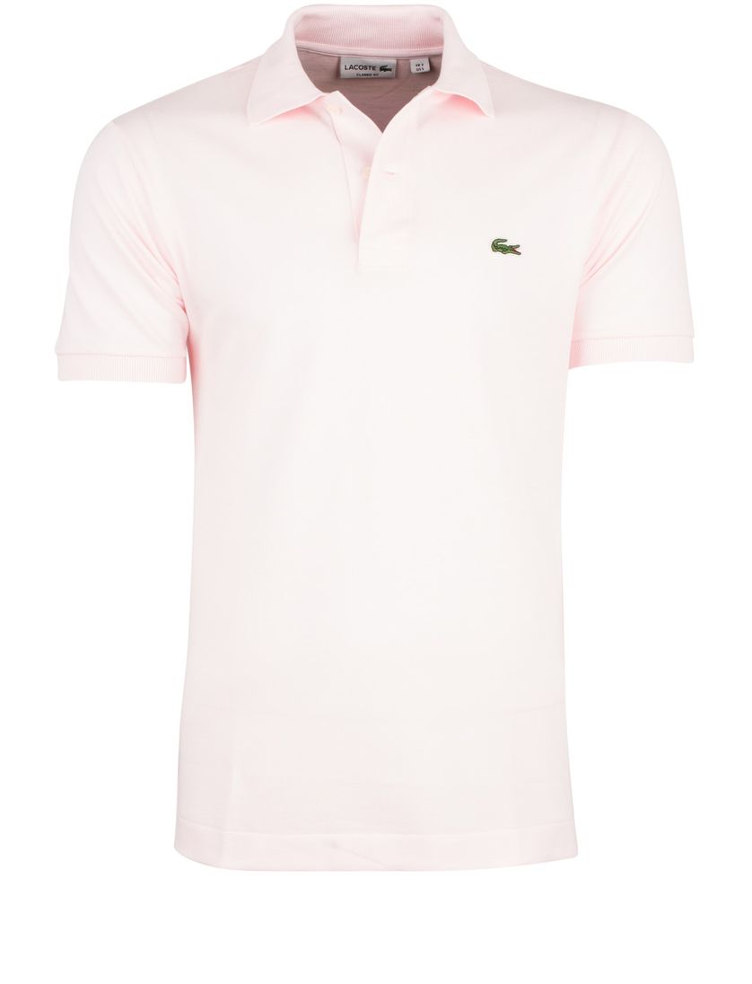 Lacoste polo roze effen katoen wijde fit