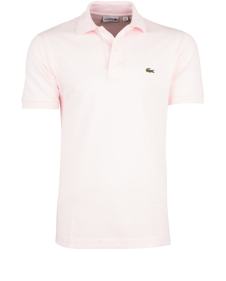 Lacoste polo wijde fit roze effen katoen