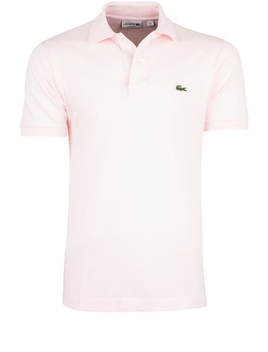 polo Lacoste roze effen katoen wijde fit