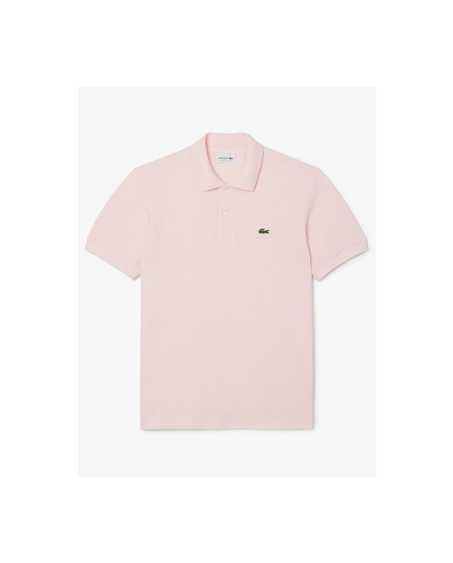 Lacoste polo wijde fit roze effen katoen