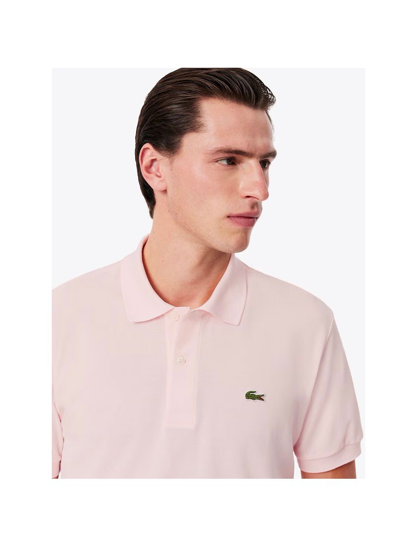 Lacoste polo roze effen katoen wijde fit