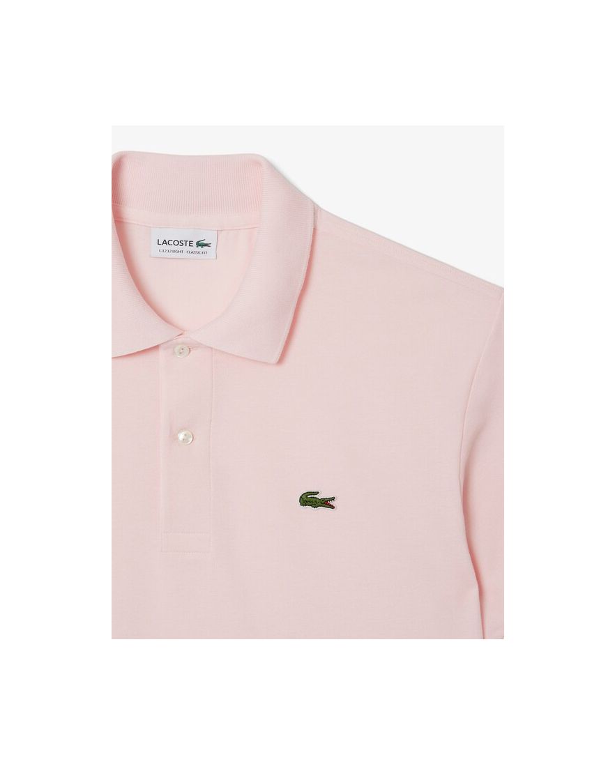 Lacoste polo wijde fit roze effen katoen