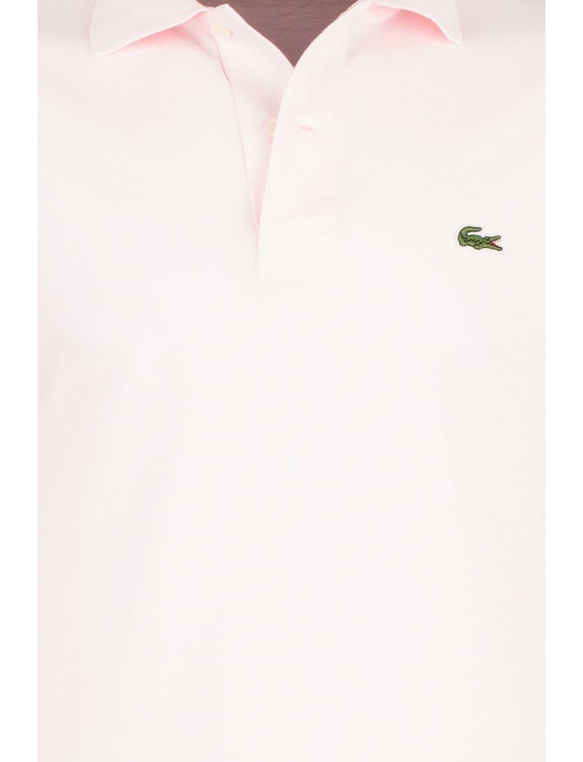 Lacoste polo roze effen katoen wijde fit