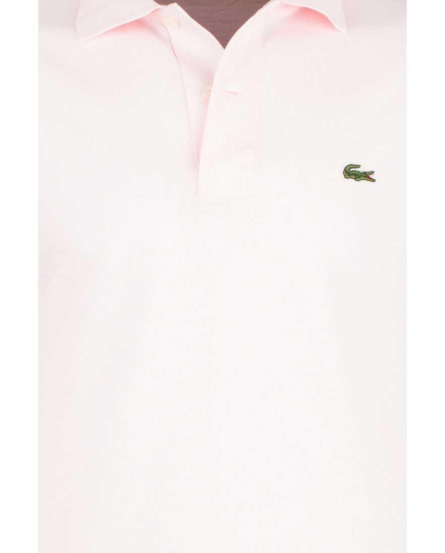 Lacoste polo wijde fit roze effen katoen