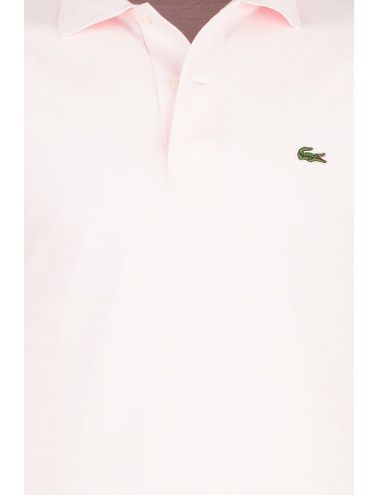 polo Lacoste roze effen katoen wijde fit