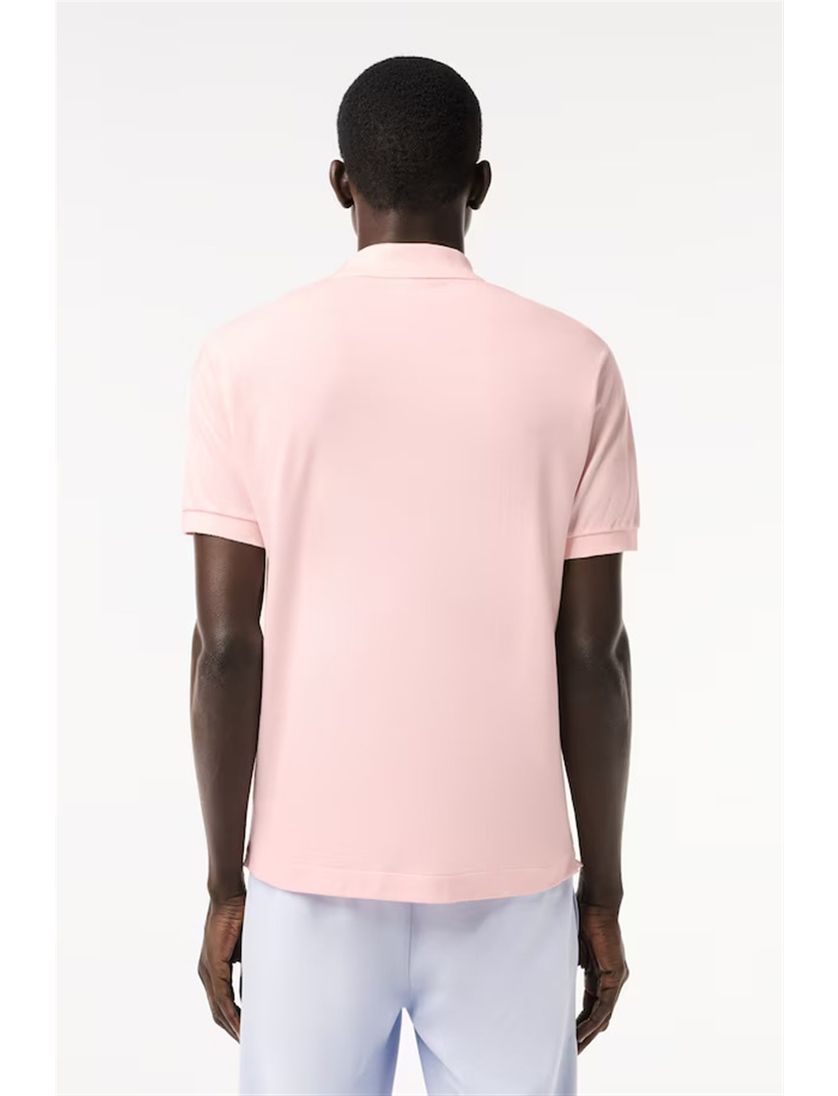 Lacoste polo roze effen katoen wijde fit