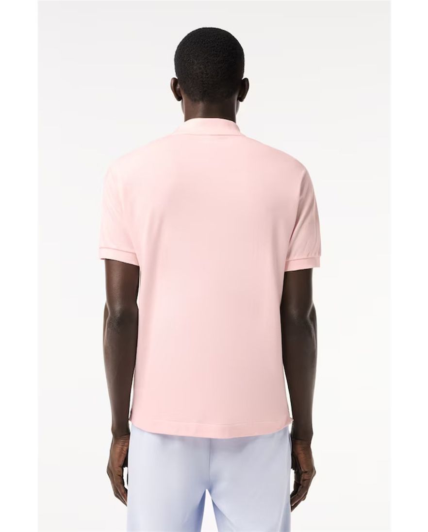 Lacoste polo wijde fit roze effen katoen